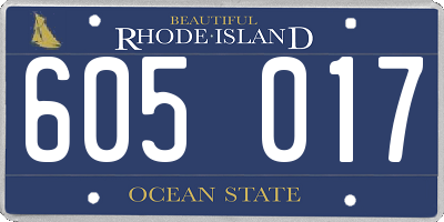 RI license plate 605017