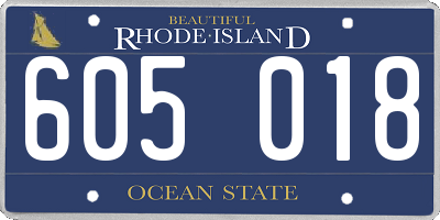 RI license plate 605018