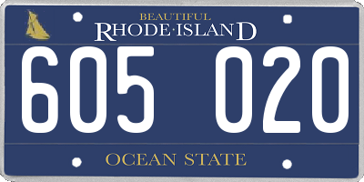 RI license plate 605020