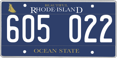 RI license plate 605022