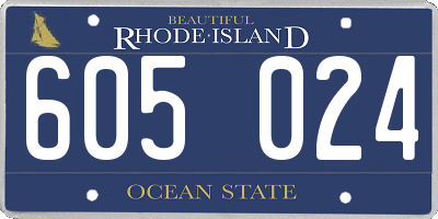 RI license plate 605024