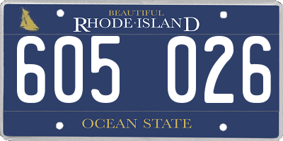 RI license plate 605026