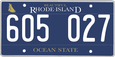 RI license plate 605027