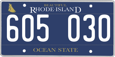 RI license plate 605030