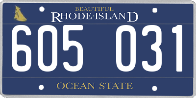 RI license plate 605031