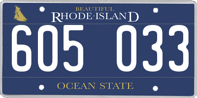 RI license plate 605033