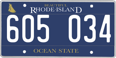 RI license plate 605034