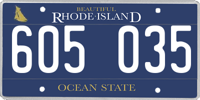 RI license plate 605035