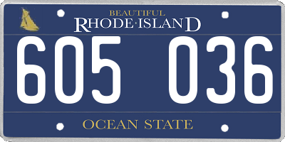 RI license plate 605036