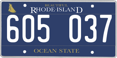 RI license plate 605037
