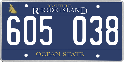 RI license plate 605038