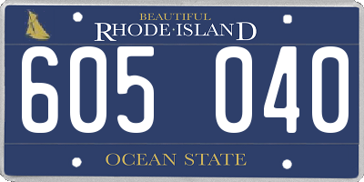 RI license plate 605040