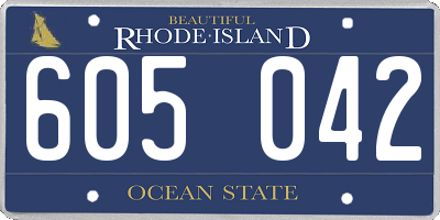 RI license plate 605042