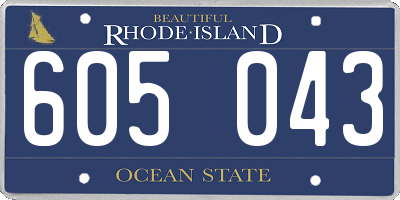 RI license plate 605043