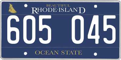 RI license plate 605045