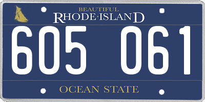 RI license plate 605061
