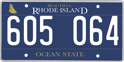 RI license plate 605064