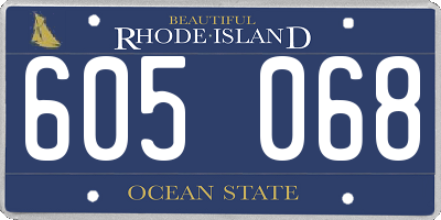 RI license plate 605068