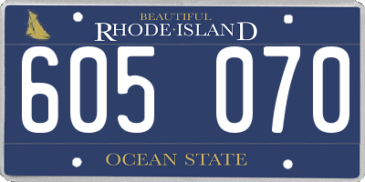 RI license plate 605070