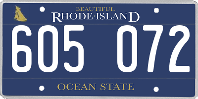 RI license plate 605072