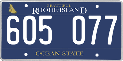 RI license plate 605077