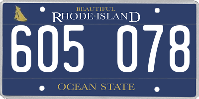 RI license plate 605078