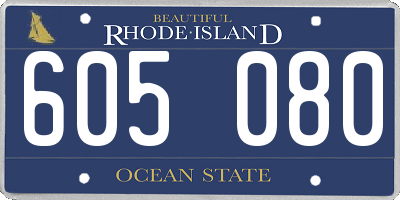 RI license plate 605080