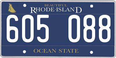 RI license plate 605088