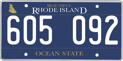 RI license plate 605092