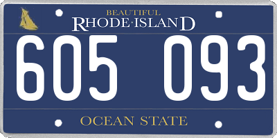 RI license plate 605093