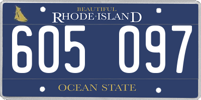 RI license plate 605097