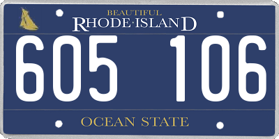 RI license plate 605106