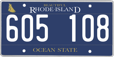 RI license plate 605108