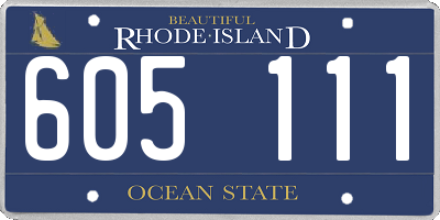 RI license plate 605111