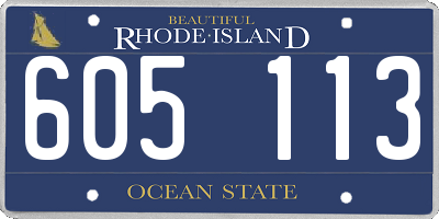 RI license plate 605113