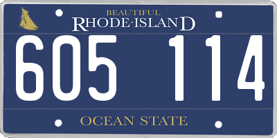 RI license plate 605114
