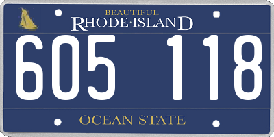 RI license plate 605118