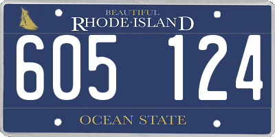 RI license plate 605124