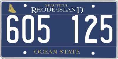 RI license plate 605125