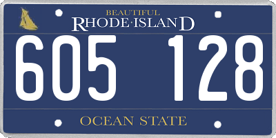 RI license plate 605128