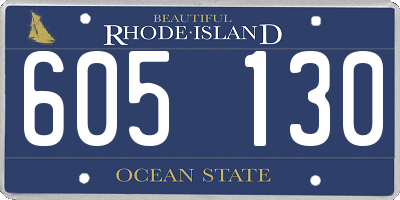 RI license plate 605130