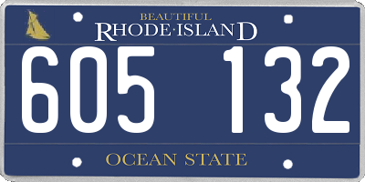 RI license plate 605132