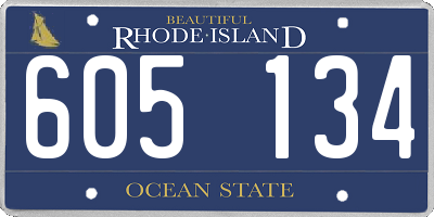 RI license plate 605134