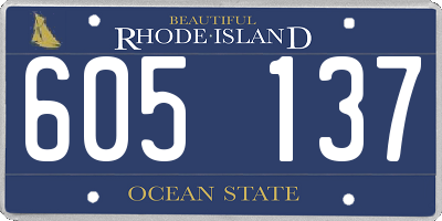 RI license plate 605137