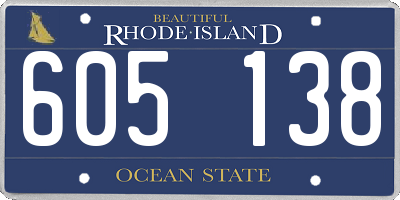 RI license plate 605138