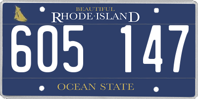 RI license plate 605147