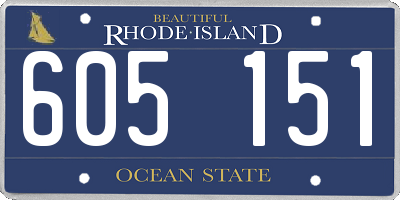 RI license plate 605151
