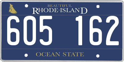 RI license plate 605162