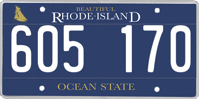 RI license plate 605170