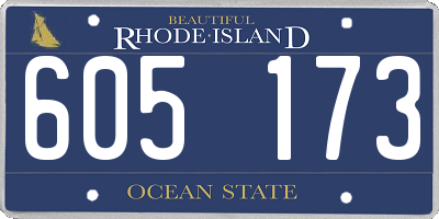 RI license plate 605173